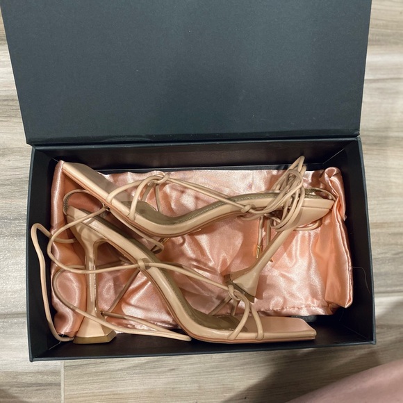 Oh Polly “Lace it up” Strappy lace up heel - Nude - Picture 8 of 9